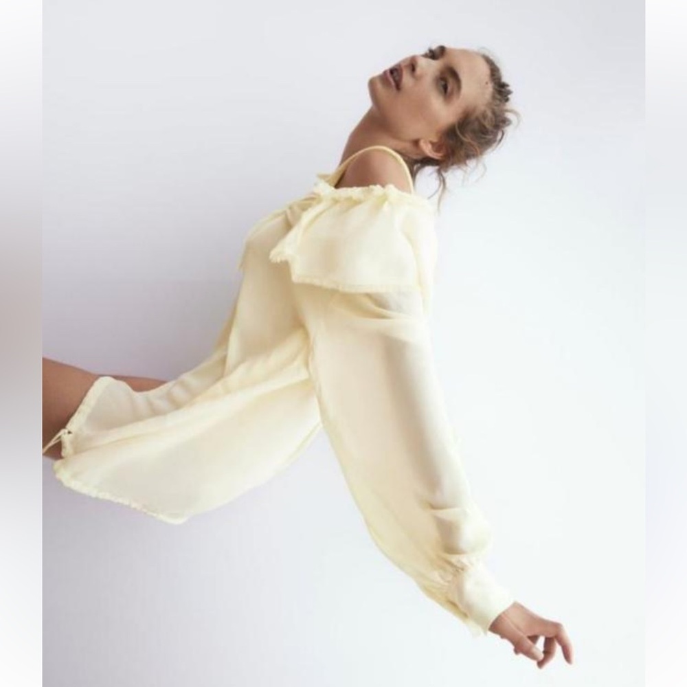 ZARA Limited Edition Flowing Cream Blouse